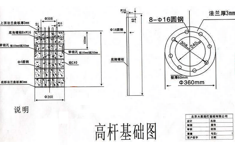 路燈基礎結構圖